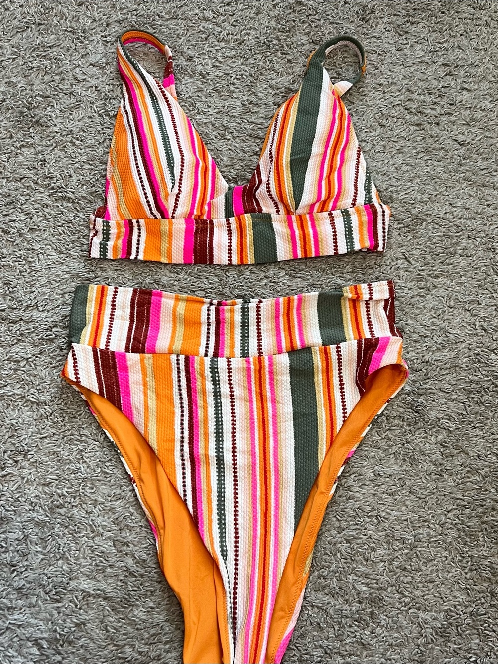 aerie striped bathing suit set